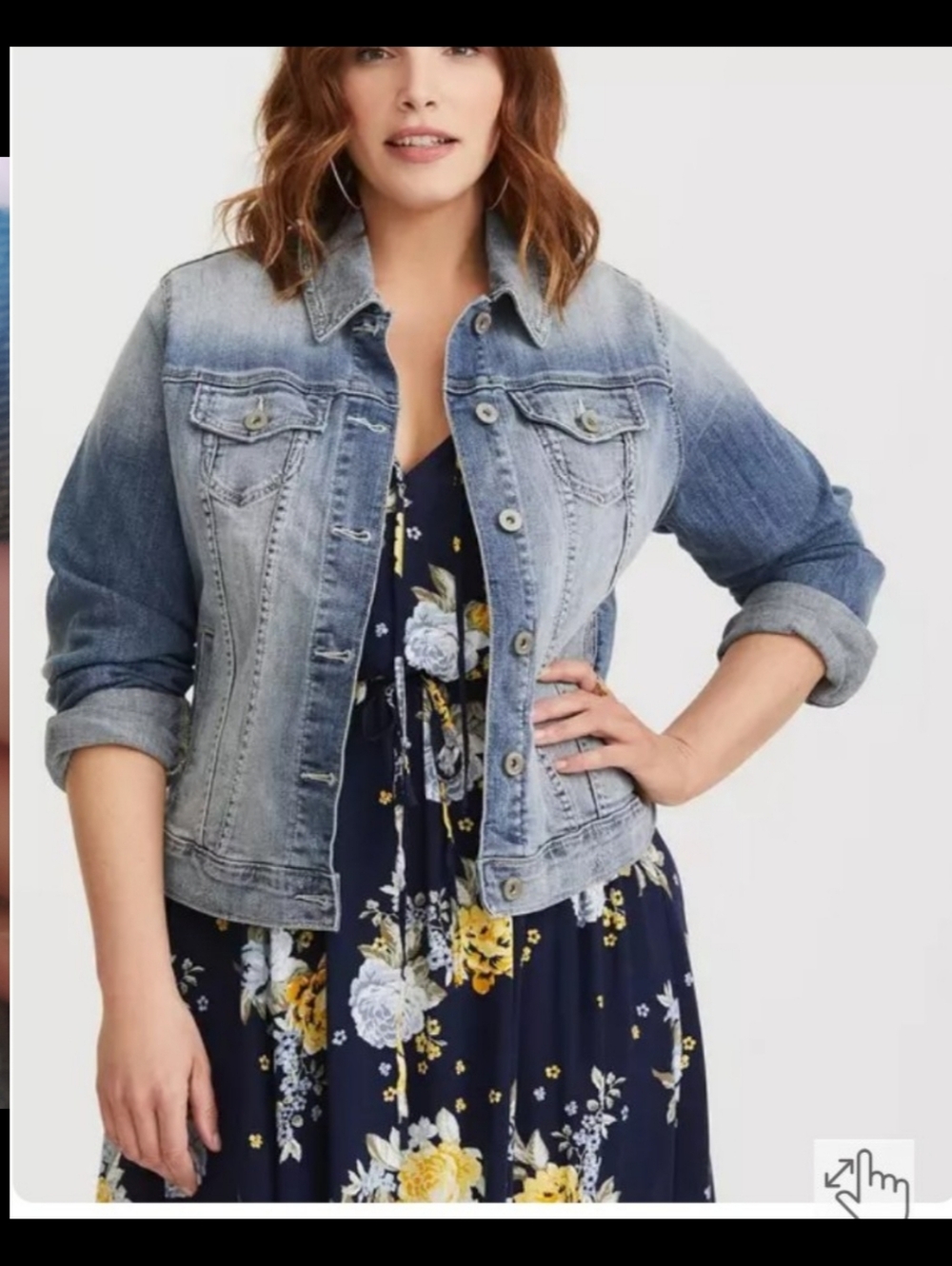 TORRID Distressed Two Toned Jean Jacket 1XL